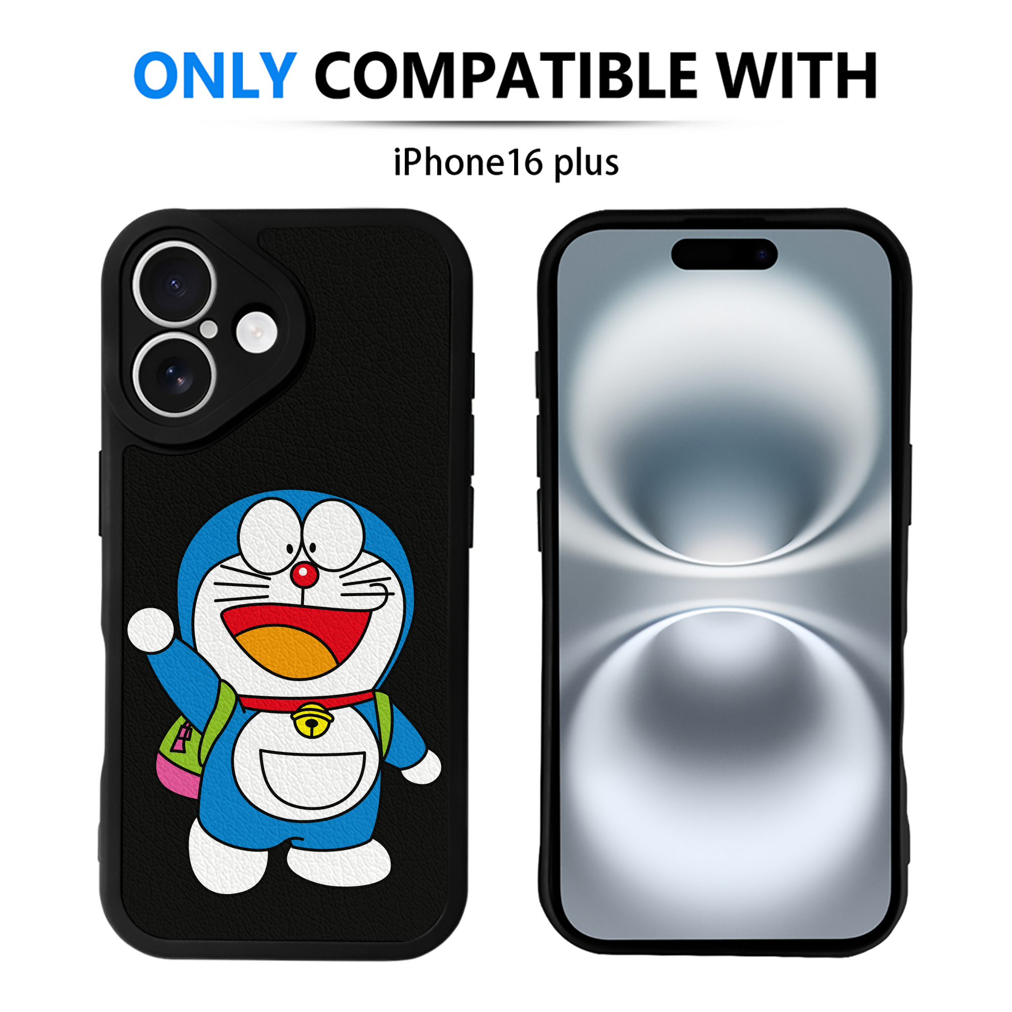 （画像用） ドラえもん Doraemon 【iPhone 16シリーズ対応】シリコンスマホケース（レザー調） 材質：シリコン